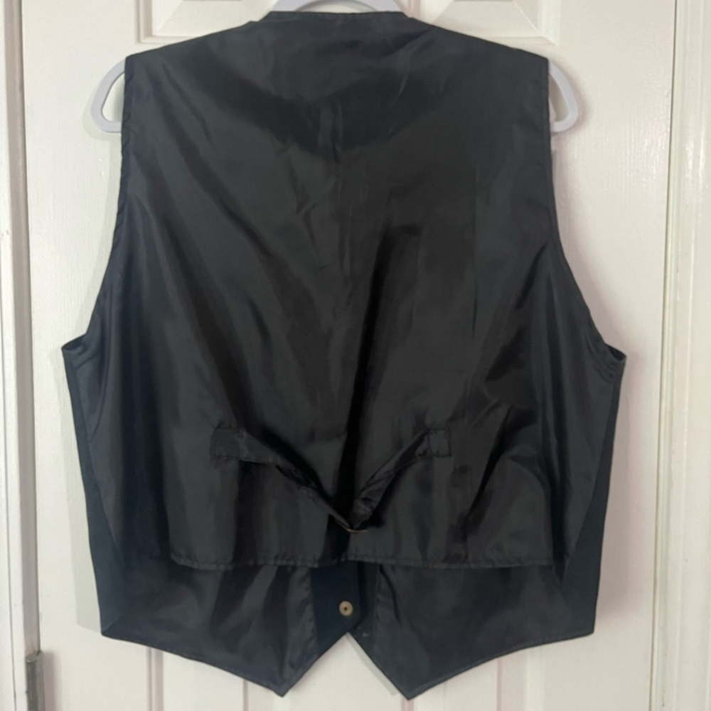 Women’s black suede leather vest vintage 1980s Don’t Stop size 2x - Picture 3 of 3